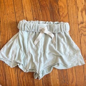 Light Grey Rolled Waistband Cotton Shorts